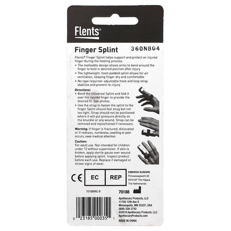 Flents, Finger Splint, Universal, 1 Count - Supply Center USA