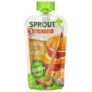 Sprout Organic, Baby Food, 8 Months & Up, Pumpkin, Apple, Red Lentil with Cinnamon, 4 oz (113 g) - HealthCentralUSA