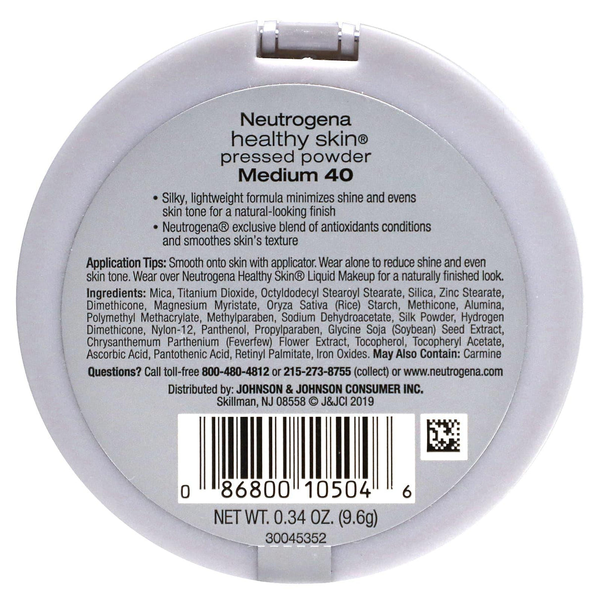 Neutrogena, Healthy Skin Pressed Powder, Medium 40, 0.34 oz (9.6 g) - Supply Center USA