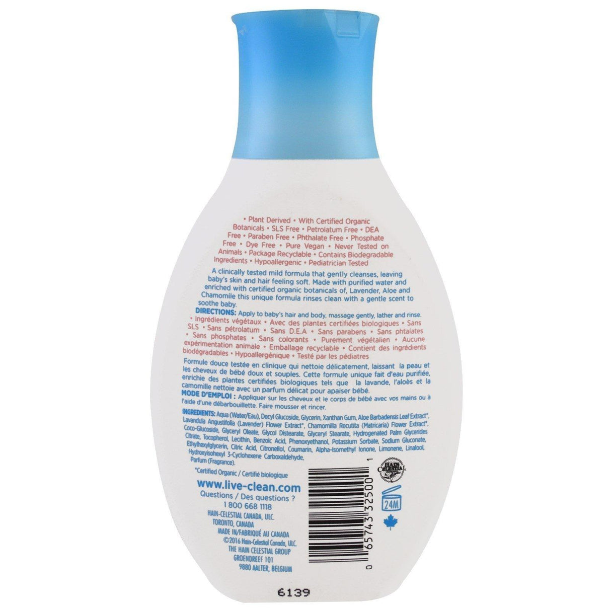 Live Clean, Baby, Gentle Moisture, Tearless Shampoo & Wash, 10 fl oz. (300 ml) - Supply Center USA