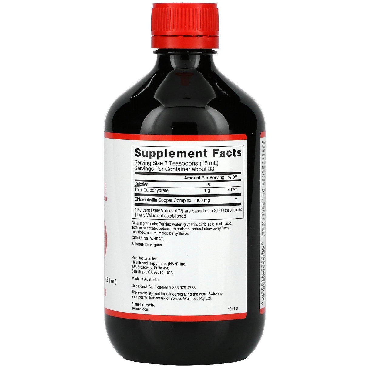 Swisse, Chlorophyll, Mixed Berry Flavor Liquid Tonic, 16.9 fl oz (500 ml) - Supply Center USA