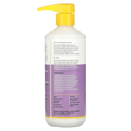 Alaffia, Babies & Kids Conditioner & Detangler, Lemon Lavender, 16 fl oz (473 ml) - Supply Center USA