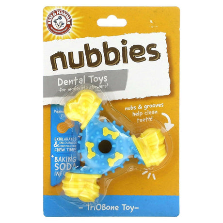 Arm & Hammer, Nubbies, Dental Toys for Moderate Chewers, TriOBone, Peanut Butter, 1 Toy - Supply Center USA