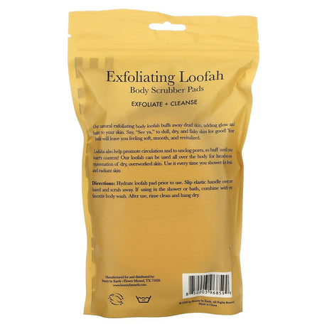 Beauty By Earth, Exfoliating Loofah, 2 Loofah Pads - Supply Center USA