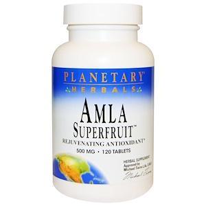 Planetary Herbals, Amla Superfruit Rejuvenating Antioxidant, 500 mg, 120 Tablets - Supply Center USA