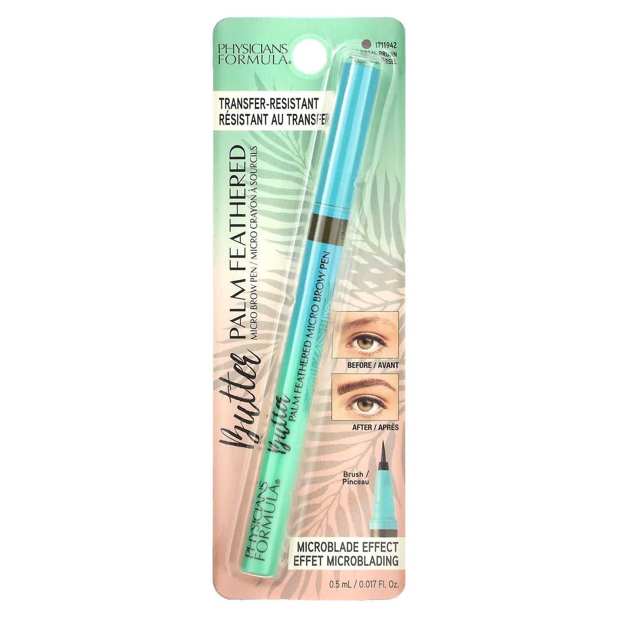 Physicians Formula, Butter Palm Feathered Micro Brow Pen, Universal Brown, 0.017 fl oz (0.5 ml) - Supply Center USA