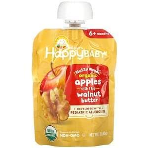 Happy Family Organics, Happy Baby, Nutty Blends, 6+ Months, Organic, Apples with 1 tsp Walnut Butter, 3 oz (85 g) - Supply Center USA