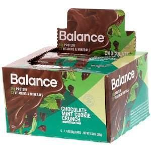 Balance Bar, Nutrition Bar, Chocolate Mint Cookie Crunch, 6 Bars, 1.76 oz (50 g) Each - Supply Center USA