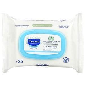 Mustela, Baby, Cleansing Wipes with Avocado, 25 Wipes - Supply Center USA