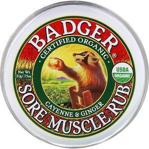 Badger Company, Sore Muscle Rub, Cayenne & Ginger, .75 oz (21 g) - Supply Center USA