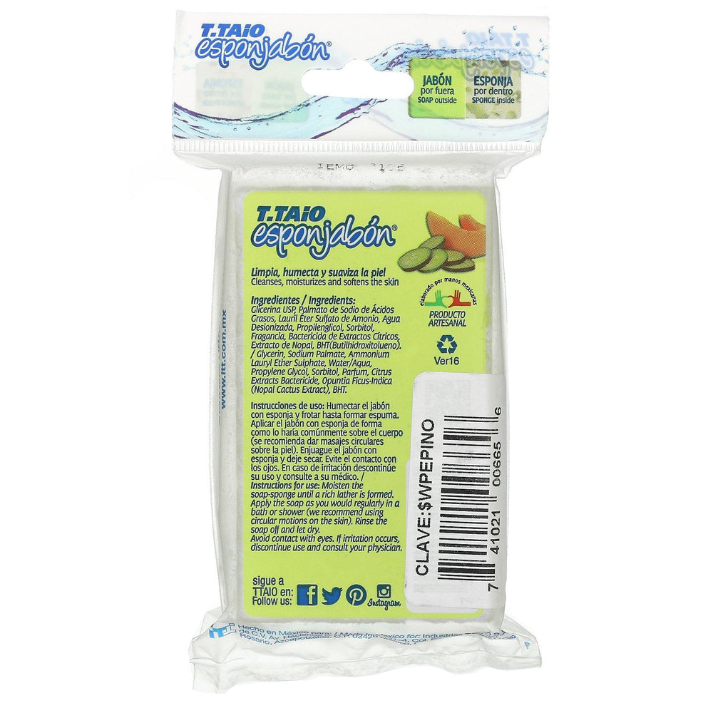 T. Taio, Cucumber-Melon Soap-Sponge, 4.2 oz (120 g) - HealthCentralUSA