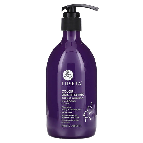 Luseta Beauty, Color Brightening Purple Shampoo, For Blonde & Gray Hair, 16.9 fl oz (500 ml) - Supply Center USA