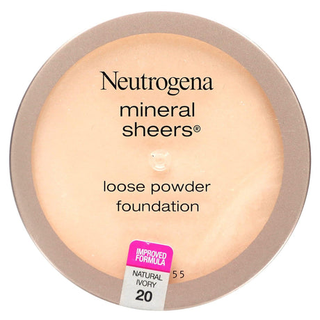 Neutrogena, Mineral Sheers Loose Powder Foundation, Natural Ivory 20, 0.19 oz (5.5 g) - Supply Center USA