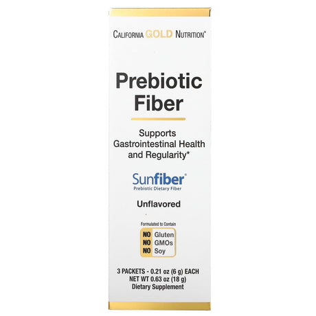 California Gold Nutrition, Prebiotic Fiber, 3 Packets, 0.21 oz (6 g) Each - Supply Center USA