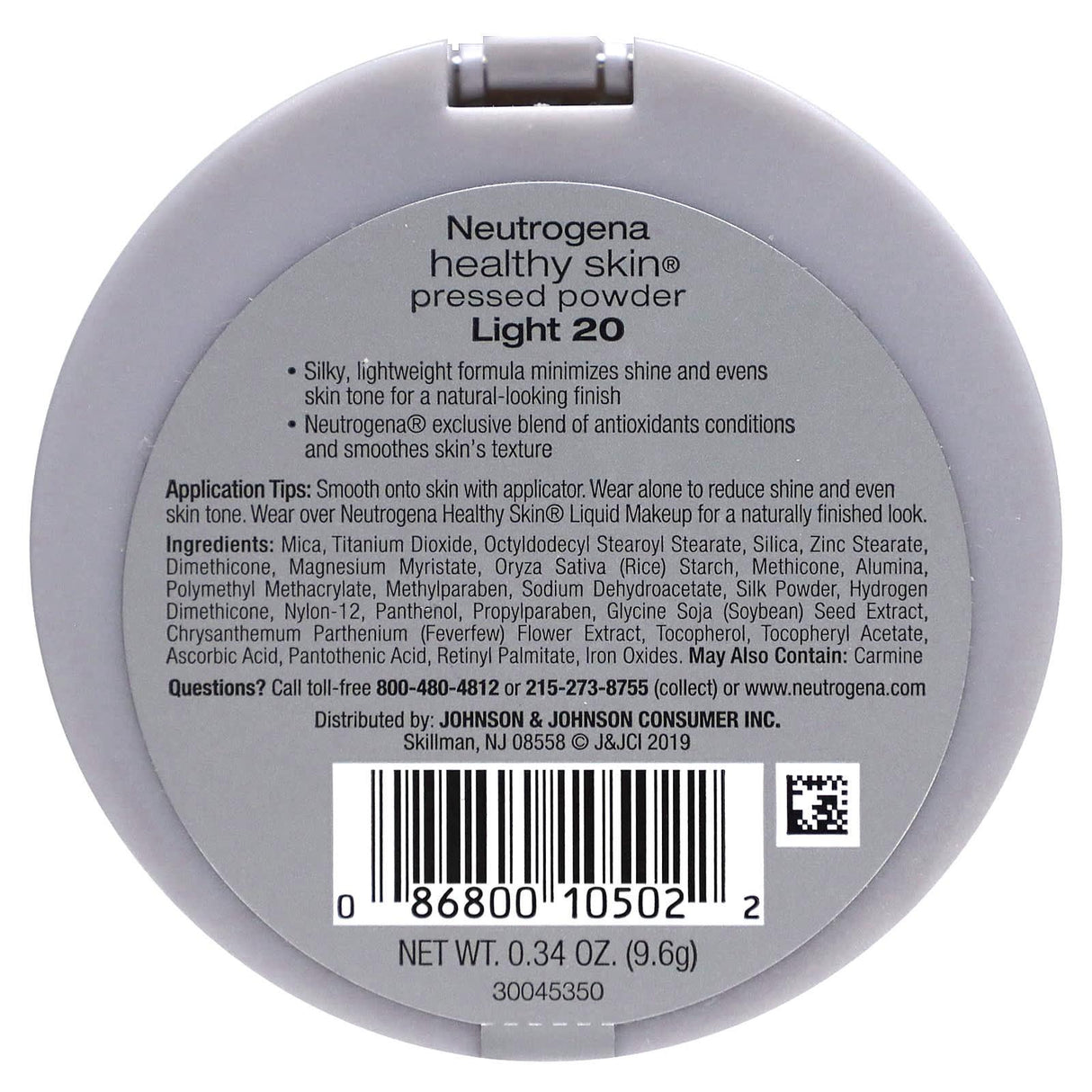 Neutrogena, Healthy Skin Pressed Powder, Light 20, 0.34 oz (9.6 g) - Supply Center USA