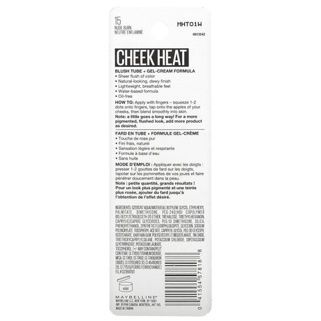 Maybelline, Cheek Heat, Gel-Cream Brush, Nude Burn, 0.27 fl oz (8 ml) - Supply Center USA