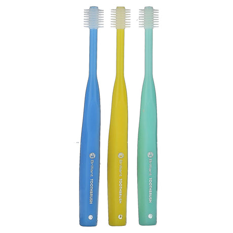 Baby Buddy, Brilliant, Baby Toothbrush, 4-24 Months, Blue, Mint, Yellow, 3 Toothbrushes - Supply Center USA