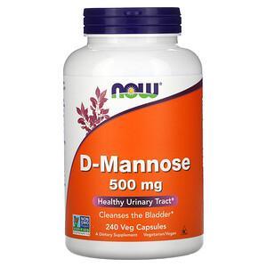 Now Foods, D-Mannose, 500 mg, 240 Veg Capsules - HealthCentralUSA