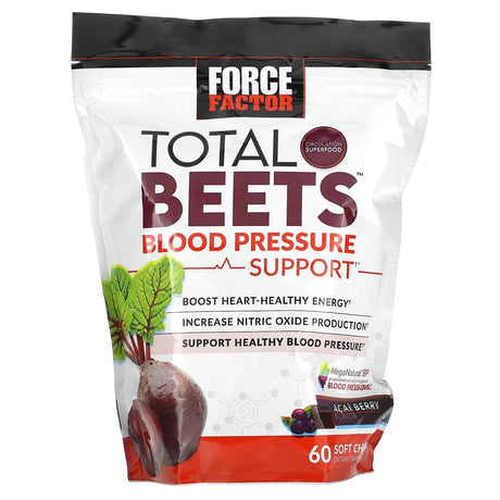 Force Factor, Total Beets Blood Pressure Support, Acai Berry, 60 Soft Chews - Supply Center USA