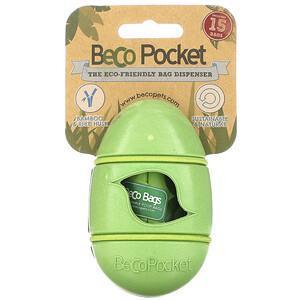 Beco Pets, Beco Pocket, The Eco-Friendly Bag Dispenser, Green, 1 Beco Pocket, 15 Bags - Supply Center USA