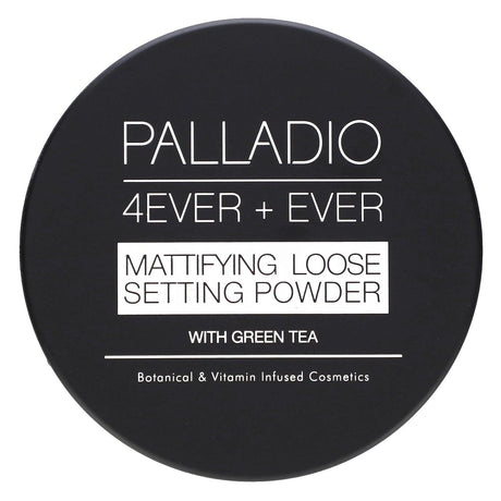 Palladio, 4Ever + Ever, Mattifying Loose Setting Powder with Green Tea, Translucent, 0.21 oz (6 g) - Supply Center USA