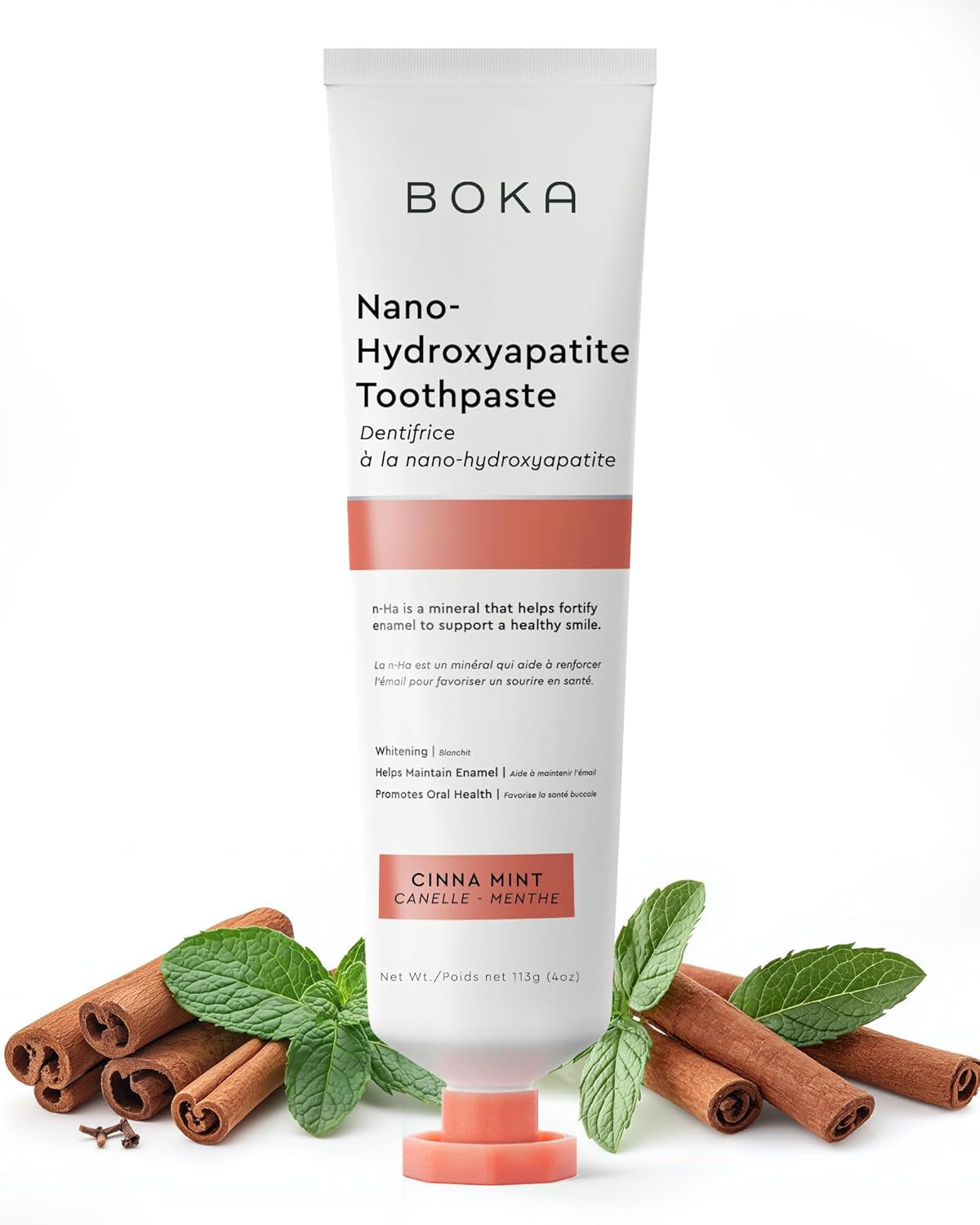 Boka Fluoride Free Toothpaste Nano Hydroxyapatite, Helps Remineralize, Appropriate for Sensitive Teeth, Whitening - for Adult, Kids Oral Care - Ela Mint Flavor, 4 Fl Oz 1Pk US Manufactured