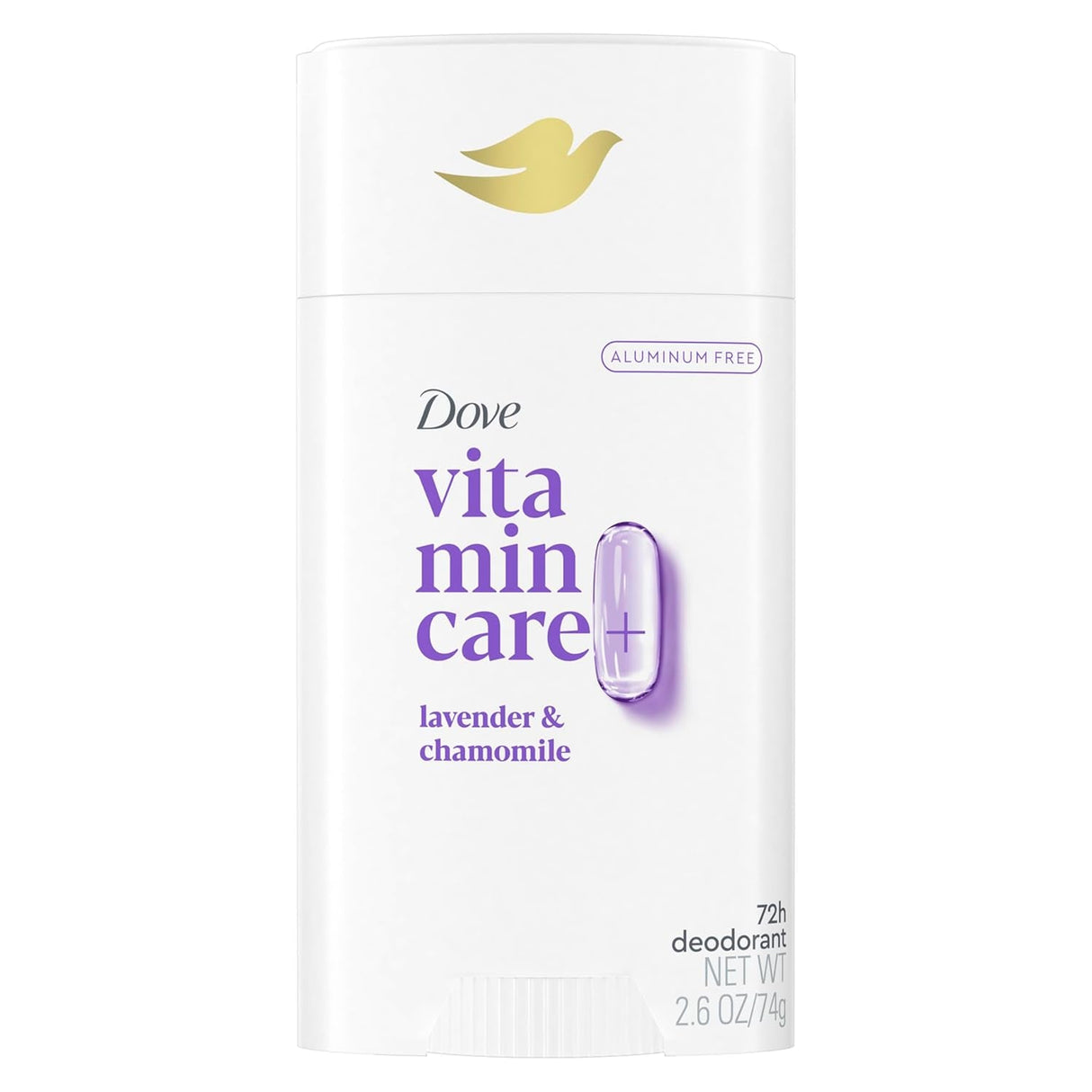 Dove Vitamincare+ Aluminum Free Deodorant Stick Coconut & Shea for 72H Odor Protection Breathable Deodorant for Women 2.6 Oz