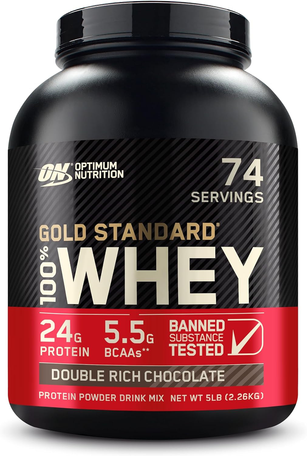 Optimum Nutrition Gold Standard 100% Whey Protein Powder, Double Rich Chocolate, 2 Pound (Packaging May Vary)