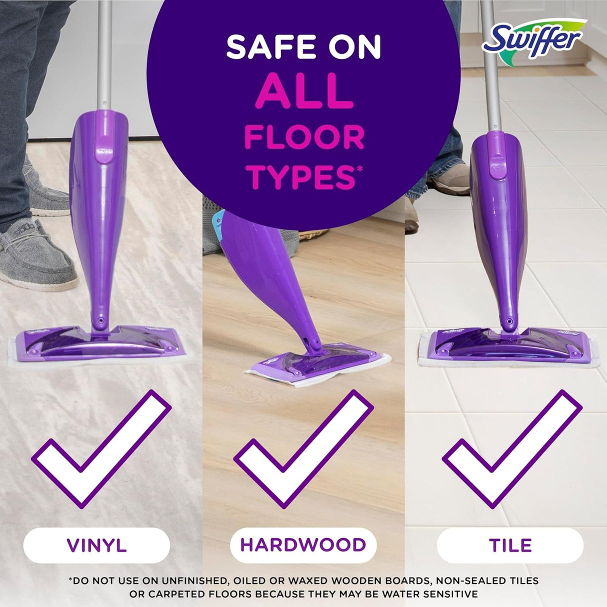 Swiffer Wetjet Hardwood Floor Cleaner Spray Mop Pad Refill, Bathroom Cleaning Supplies, Hardwood Floor Cleaner, Multi Surface, 24 Count
