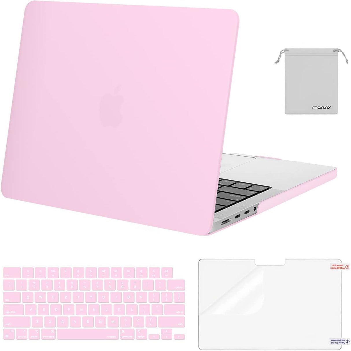 MOSISO Compatible with Macbook Pro 14 Inch Case 2024 2023 2022 2021 M4 M3 M2 M1 Pro Max A3112 A3185 A3401 A2918 A2992 A2779 A2442, Plastic Hard Shell&Keyboard Cover&Screen Film&Pouch, Black