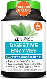Zenwise Health Digestive Enzymes for Gut Health - Probiotic Multi Enzymes with Prebiotics and Probiotics for Women and Men for Digestive Health and Bloating Relief, Daily Enzymes for Digestion -180 CT