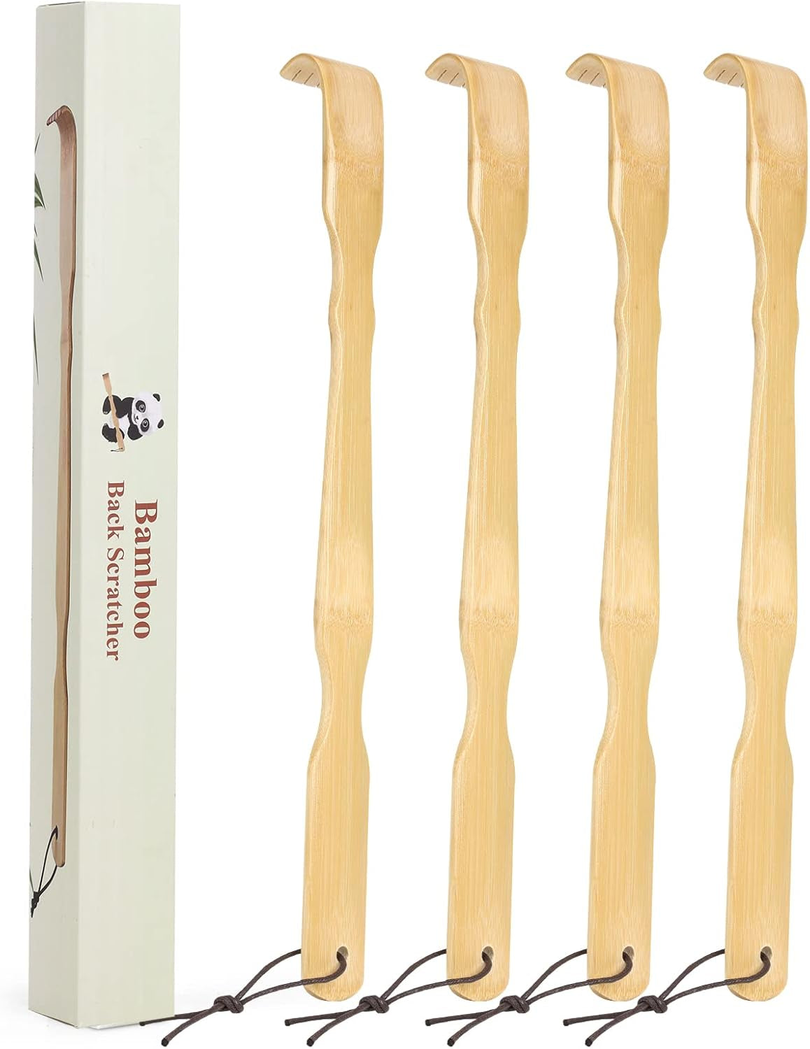 2 Pack Wooden Bamboo Back Scratcher, 17 Inch Long Handle Back Scratchers for Adults Men Women, with Beautiful Gift Packaging