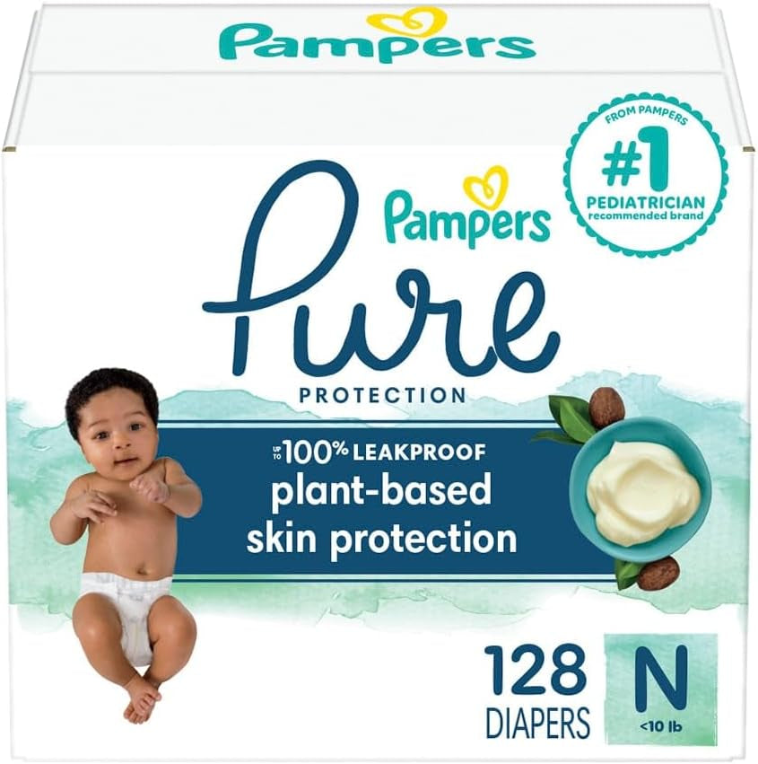 Pampers Pure Protection Diapers - Size 5, One Month Supply (132 Count), Hypoallergenic Premium Disposable Baby Diapers