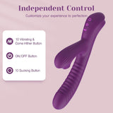 Tracy'S Dog Come-Hither Rabbit Sucking Vibrator for Clitoral G Spot Stimulation, Adult Sex Toys for Women Couple, Vibrating Finger Massager with 3 Suction and 10 Vibration & Come-Hither Modes (Beta)