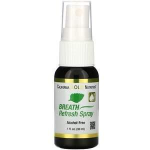 California Gold Nutrition, Breath Refresh Spray, Natural Peppermint, Alcohol-Free, 1 fl oz (30 ml) - Supply Center USA