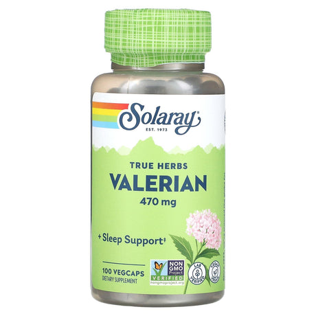 Solaray, True Herbs, Valerian, 470 mg, 180 VegCaps - Supply Center USA