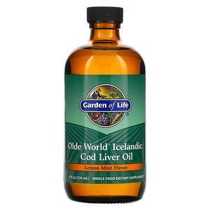 Garden of Life, Olde World Icelandic Cod Liver Oil, Lemon Mint, 8 fl oz (236 ml) - Supply Center USA