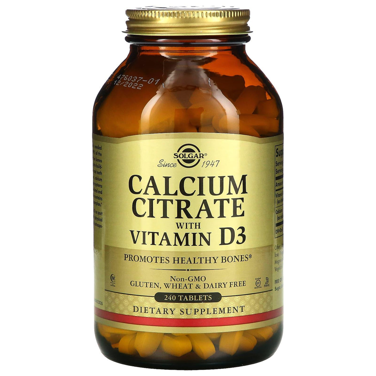 Solgar, Calcium Citrate with Vitamin D3, 120 Tablets - Supply Center USA