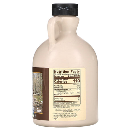 NOW Foods, Real Food, Organic Maple Syrup, Grade A, Dark Color, 16 fl oz (473 ml) - Supply Center USA