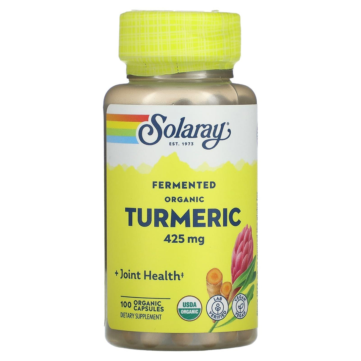 Solaray, Fermented Organic Turmeric, 425 mg, 100 Organic Capsules - Supply Center USA