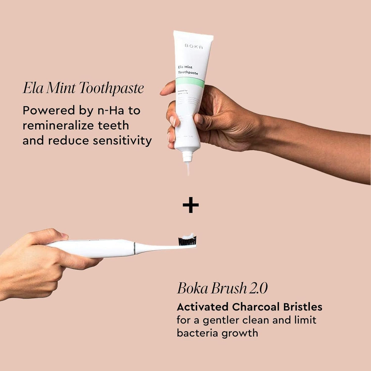 Boka Fluoride Free Toothpaste Nano Hydroxyapatite, Helps Remineralize, Appropriate for Sensitive Teeth, Whitening - for Adult, Kids Oral Care - Ela Mint Flavor, 4 Fl Oz 1Pk US Manufactured