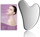 Stainless Steel Gua Sha Facial Tool Metal Silver Guasha for Face Chin Jawline Sculpting Eyes Neck Body Tighten Skin Massage Care Gifts