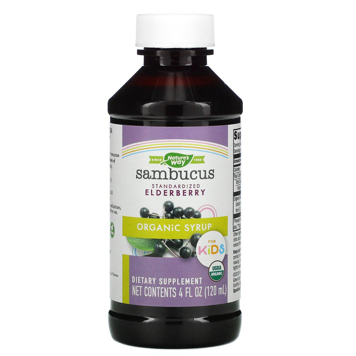 Nature's Way, Organic Sambucus Syrup for Kids, Standardized Elderberry, 4 fl oz (120 ml) - Supply Center USA