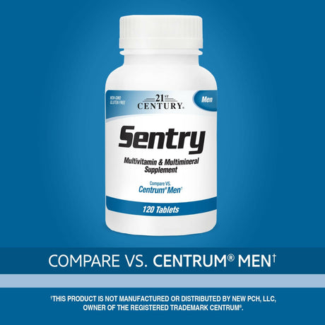 21st Century, Sentry Men, Multivitamin & Multimineral Supplement, 120 Tablets - Supply Center USA