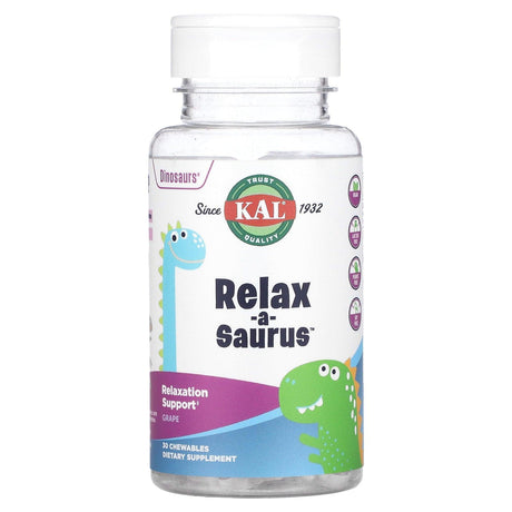 KAL, Dinosaurs, Relax-a-Saurus, Grape, 30 Chewables - Supply Center USA