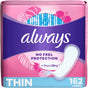 Always Thin Daily Panty Liners for Women, Light Absorbency, Unscented, 162 Count (Packaging May Vary)