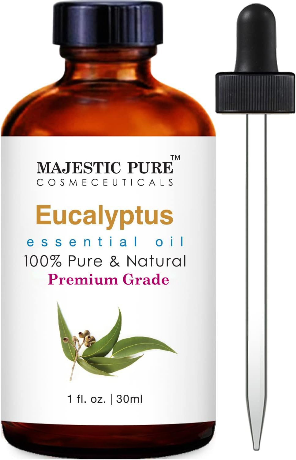 Majestic Pure Lavender Essential Oil with Glass Dropper | 100% Pure and Natural Lavender Oil | Premium Grade Essential Oils for Diffusers, Skin, Aromatherapy, Massage | 4 Fl Oz