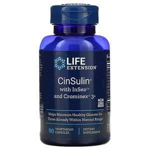 Life Extension, CinSulin with InSea2 and Crominex 3+, 90 Vegetarian Capsules - Supply Center USA