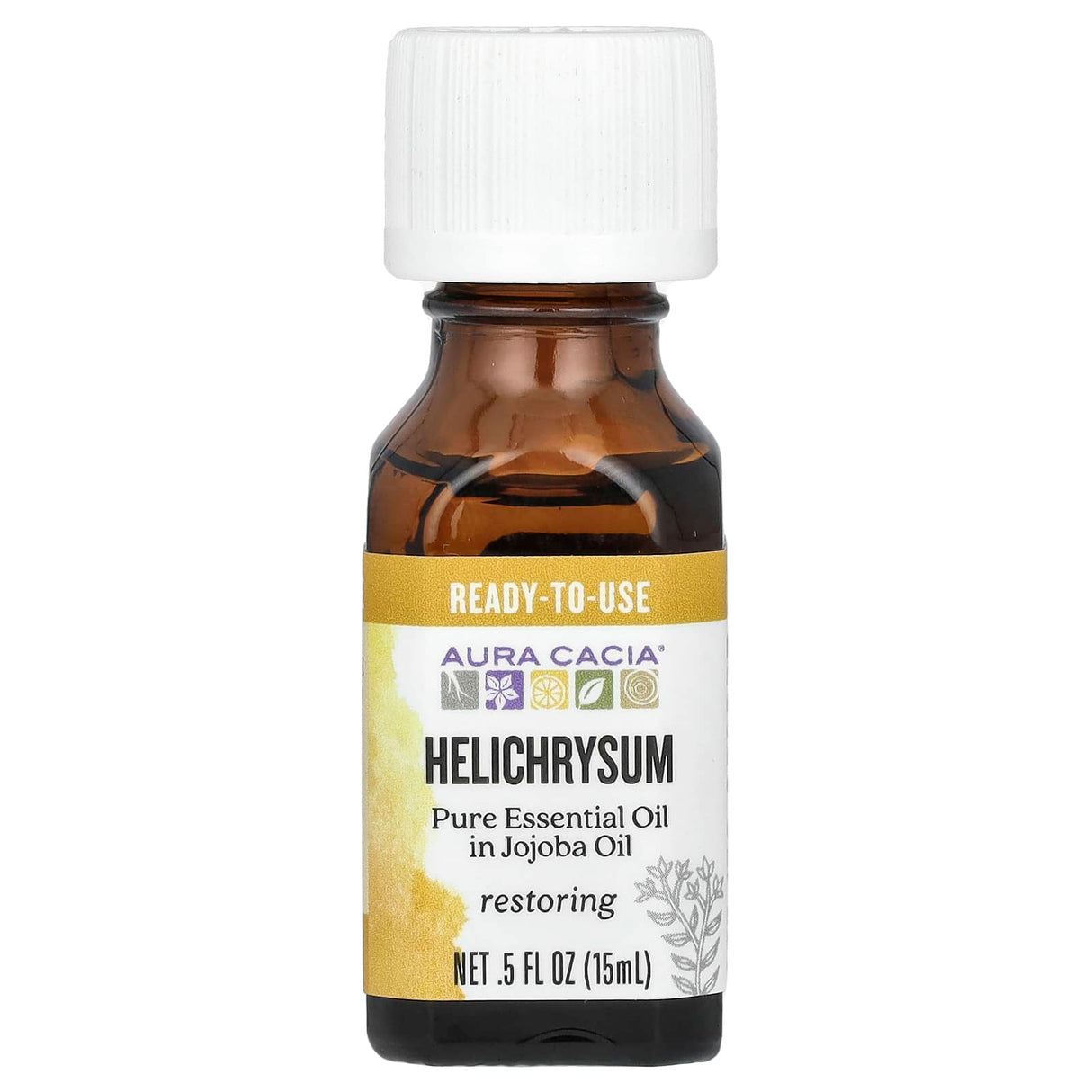 Aura Cacia, Pure Essential Oils, Helichrysum, .5 fl oz (15 ml)