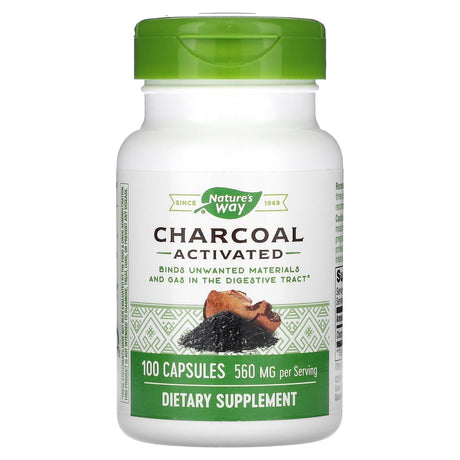 Nature's Way, Charcoal, Activated, 280 mg, 100 Capsules - Supply Center USA